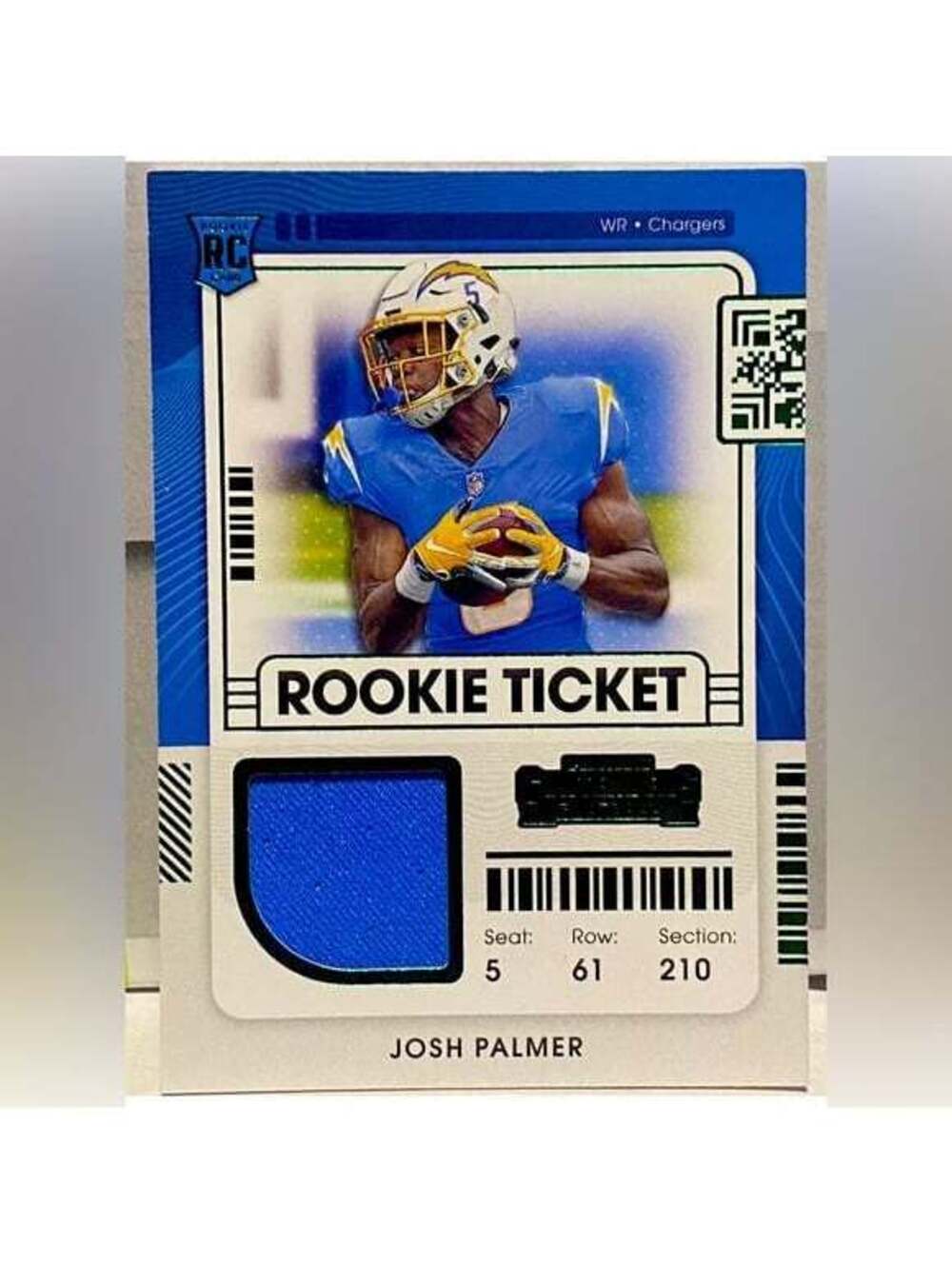 2021 Panini Contenders Josh Palmer Green Foil Jersey Patch Rookie Ticket #RTSJP
